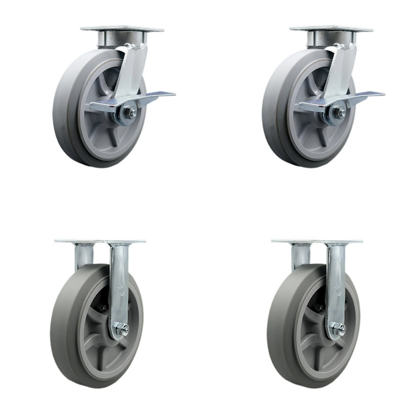 4 Piece Thermoplastic Rubber Caster Set
