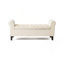 Banc de rangement capitonné à boutons avec accoudoirs roulés et plateau relevable pour des sièges et un rangement polyvalents
