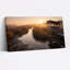 Toile en bois par Stream in Marsh au lever du soleil doré, art mural sur toile 47 x 24 x 1,5 po