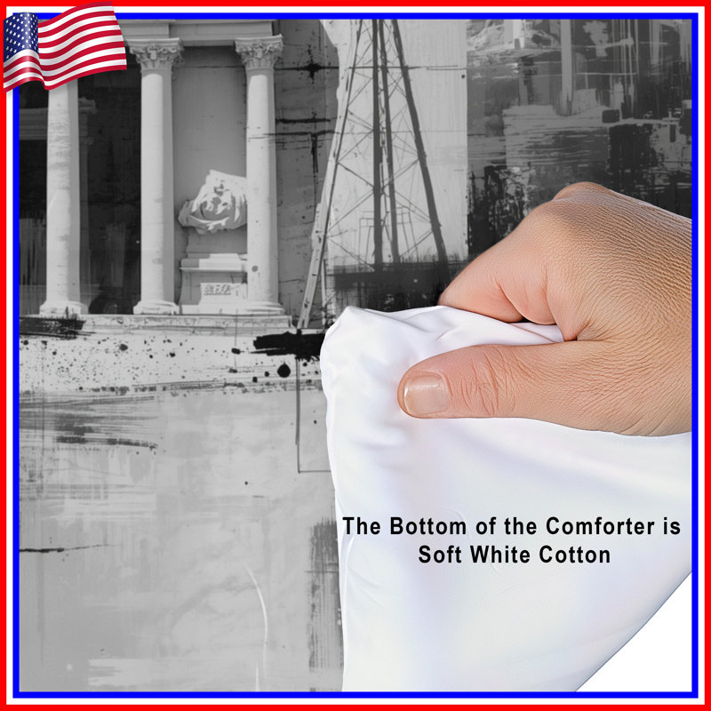 Historic Monument Facade Comforter, Twin