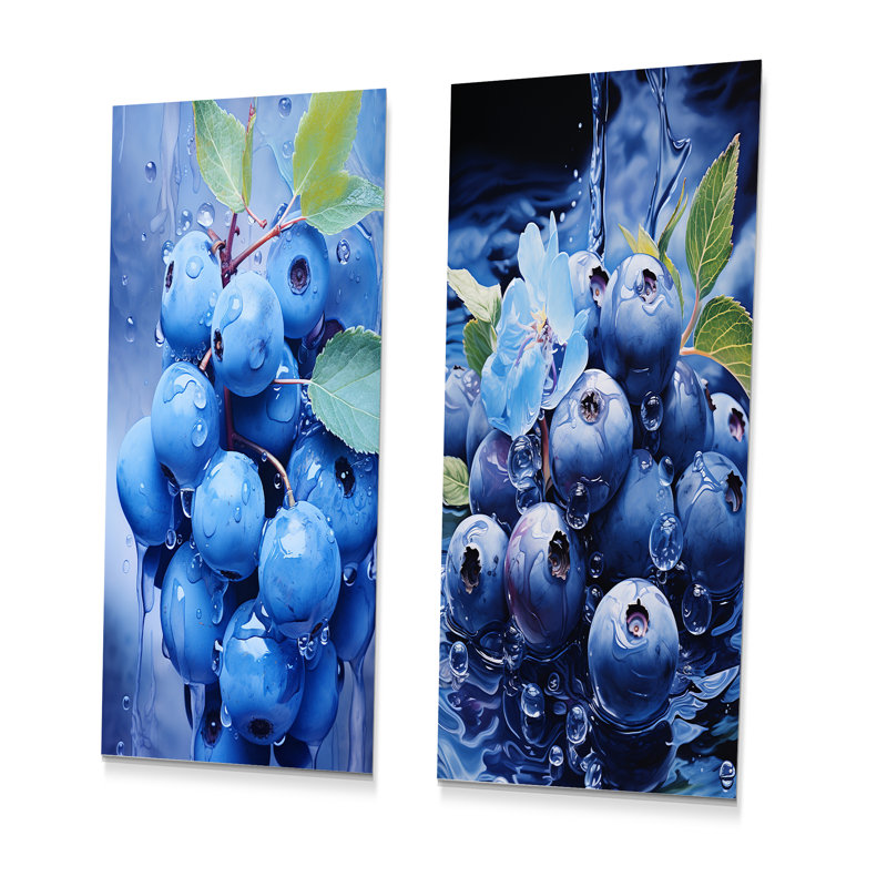 Ensemble de 2 décorations murales en métal Cianciolo - Fruits, H 28 po x l 24 po