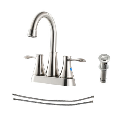 Centerset 2-handle Bathroom Faucet with Drain Assembly