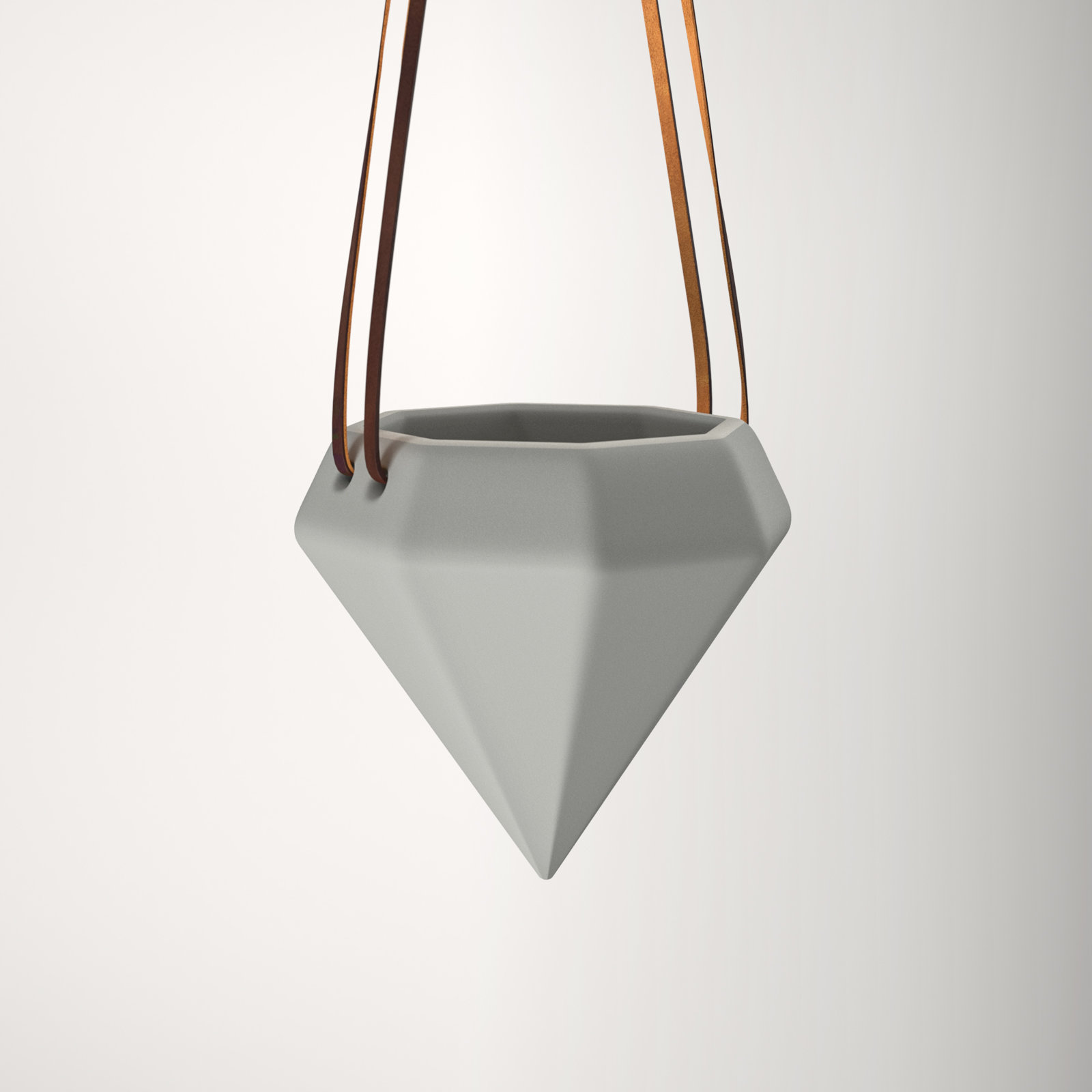 Guilford Ceramic Hanging Planter, Light Gray
