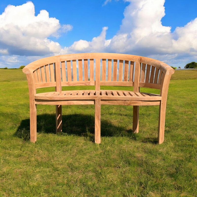 Gorlest Solid Wood Teak Outdoor Bench, H 86 x W 130 x D 53cm