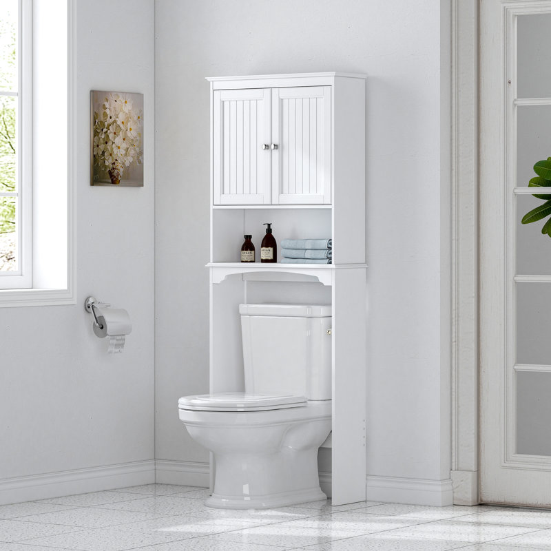Hardan Over The Toilet Storage, White, 66"H x 24.8"W x 9"D