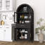 ARMOIRE DE RANGEMENT DE PANTERIE DE ferme avec porte en verre et tablettes ajustables-1653311286