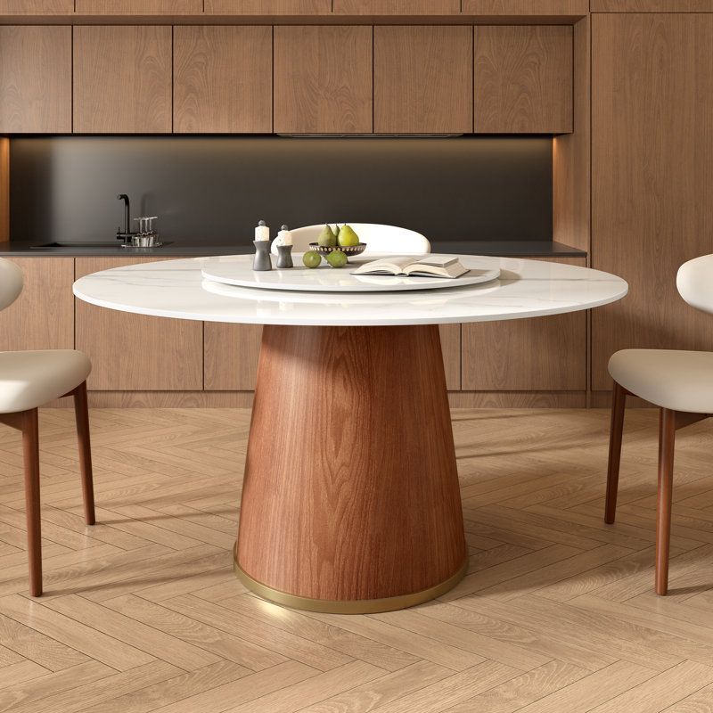 Table de salle à manger Gullu, H 29,52 po x L 53,15 po x l 53,15 po, Blanc