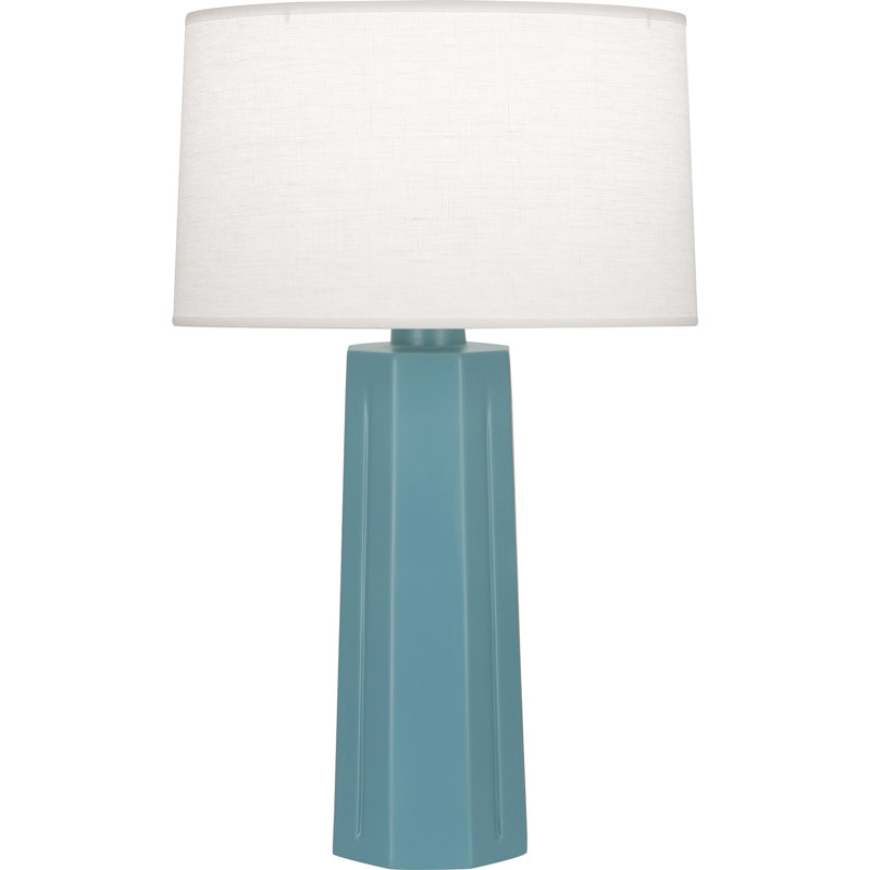 Mason Ceramic Table Lamp, Matte Steel Blue