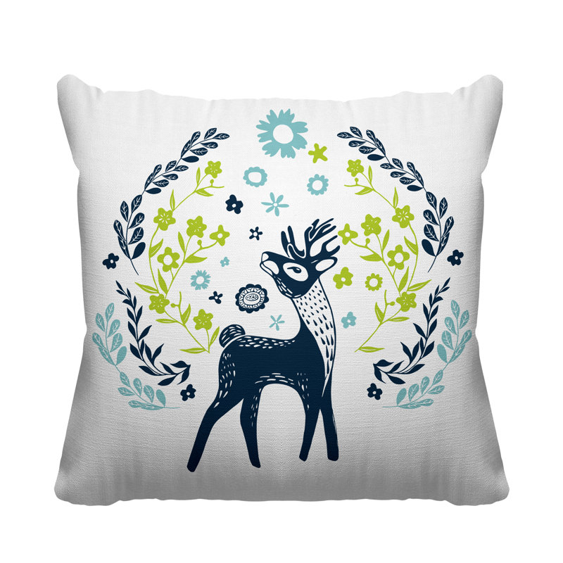 Coussin décoratif Feld, L 17 po x H 17 po, Vert/bleu marine