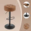 Swivel Upholstered Adjustable Height Counter Stool with Metal Frame-882584227
