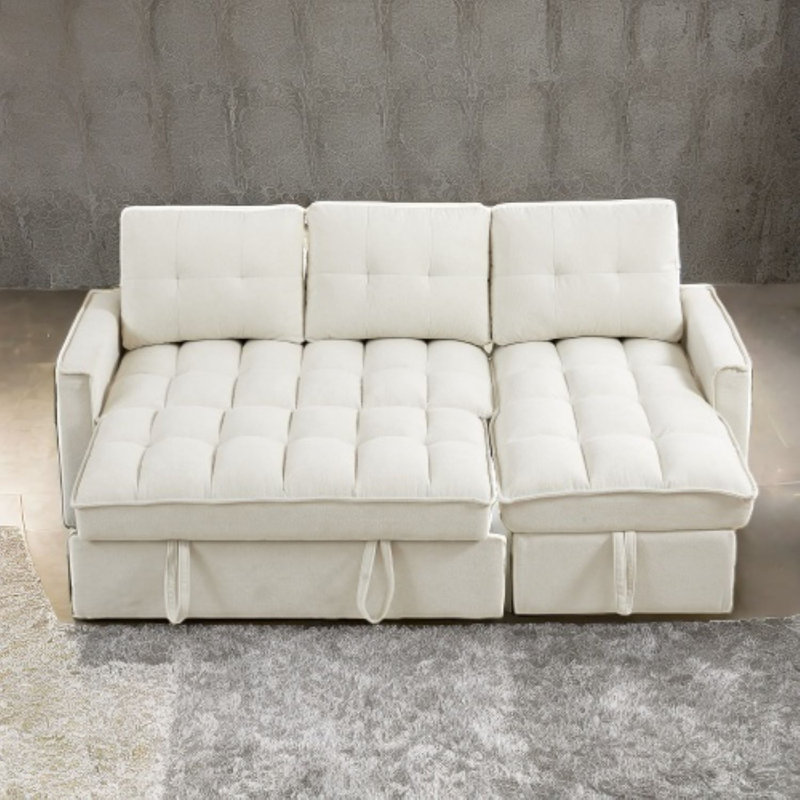 Canapé-lit convertible Chenille, Beige