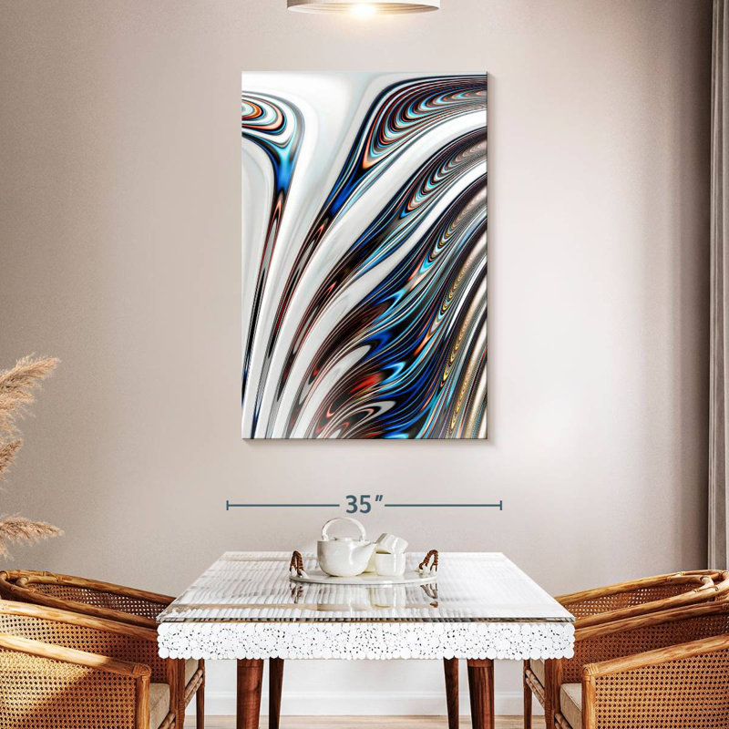 Avery Liquid Chrome Abstract, 48" H x 32" W
