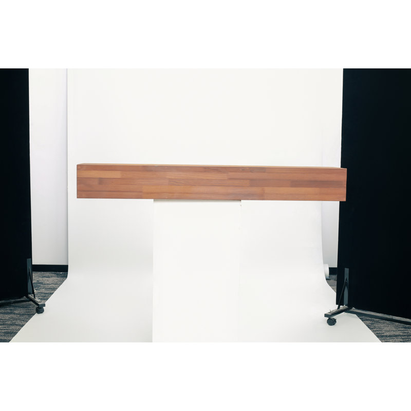Foyer flottant en bois rustique de 60 pouces pour décoration intérieure, brun, bois massif, épaisseur de 9 pouces, 50 charges statiques, support de tablette invisible avec métal