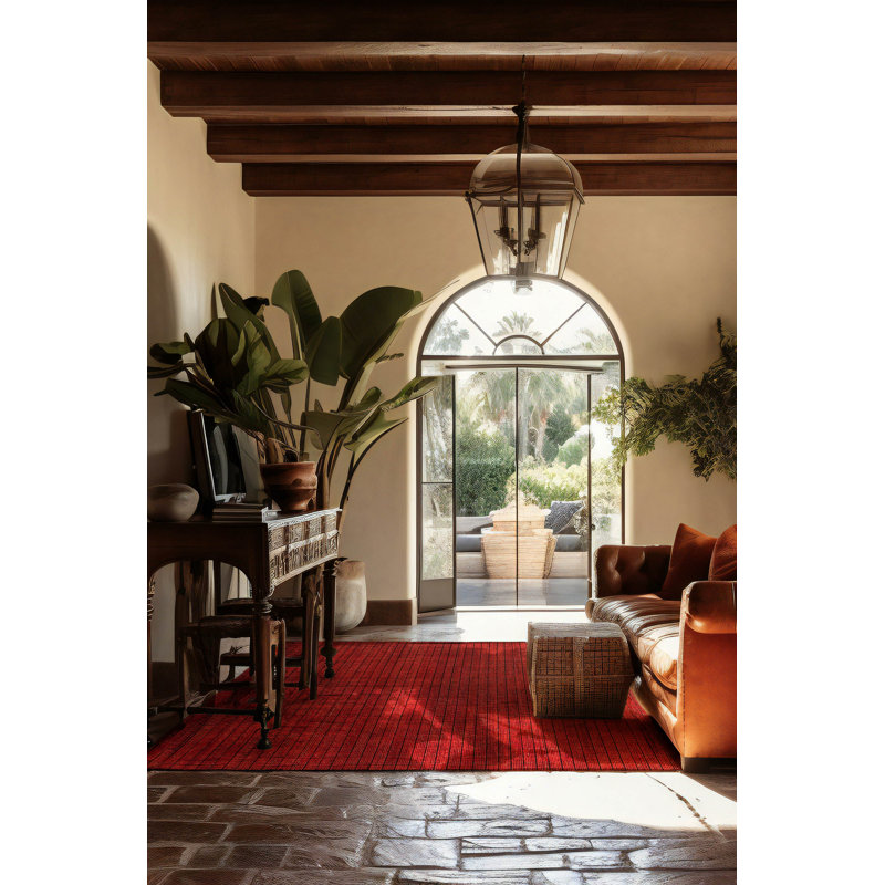 Tapis rouge unique 5 pi 7 po x 7 pi 9 po Kashkuli Gabbeh