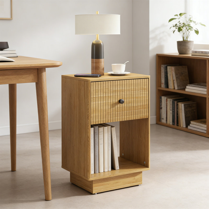 30.3cm W Manufactured Wood Bedside Table