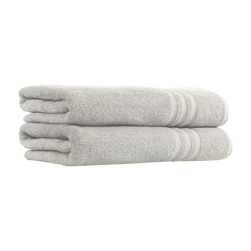 Ensemble de 2 serviettes de bain en coton 1 pièce Denzi, Gris