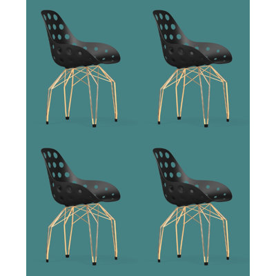 Ensemble de 4 chaises à fossettes