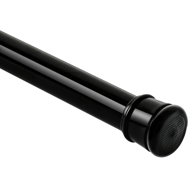 Matte Black Adjustable Tension Curtain Rod 56-104 Inches