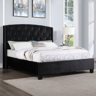 Dorthy Upholstered Wingback Bed