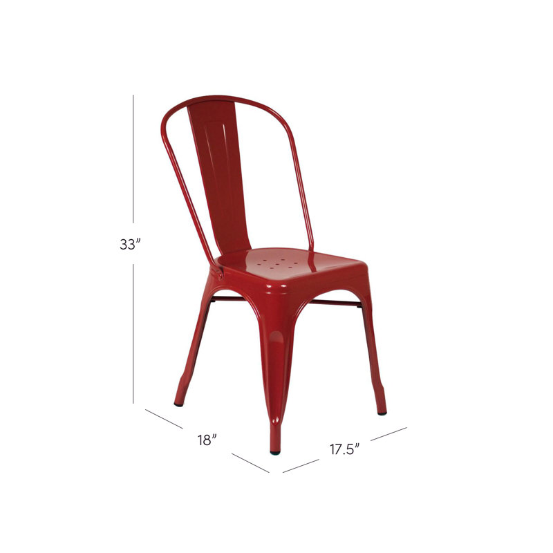 Romsey 17.5'' H Stacking Side Chair, Red
