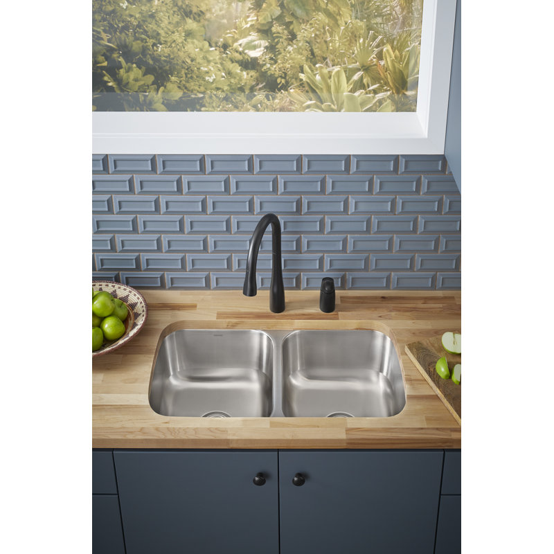 Simplice Pull-down Bar Sink Faucet with Three-function Sprayhead, Matte Black