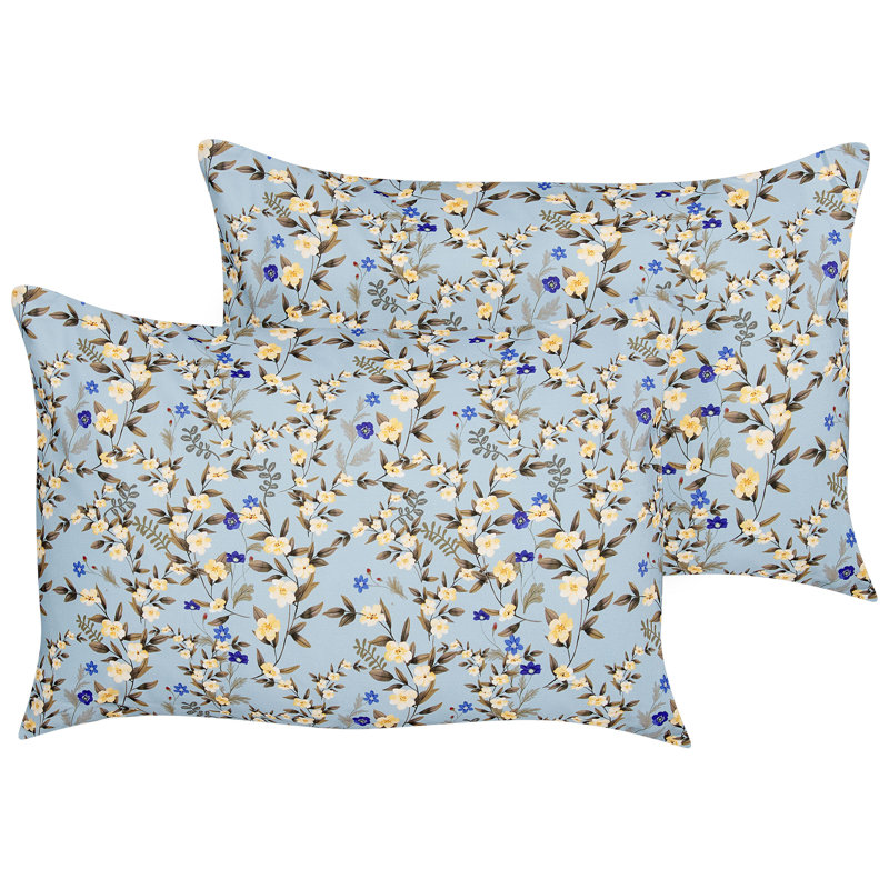 Alysah Valloria Indoor / Outdoor Floral Blue Rectangular Lumbar Cushion With Filling