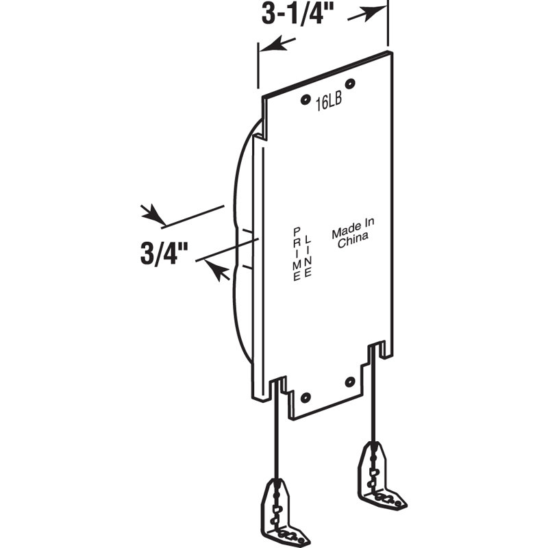 Prime-Line 6 lb. Wood Window Sash Balance (Single Pack), 7.63" H x 3.38" W x 0.88" D