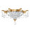 Milano 2 Light 16.5in x 8in Flush Mount in Parchment Gold with Clear Heritage Handcut Crystals