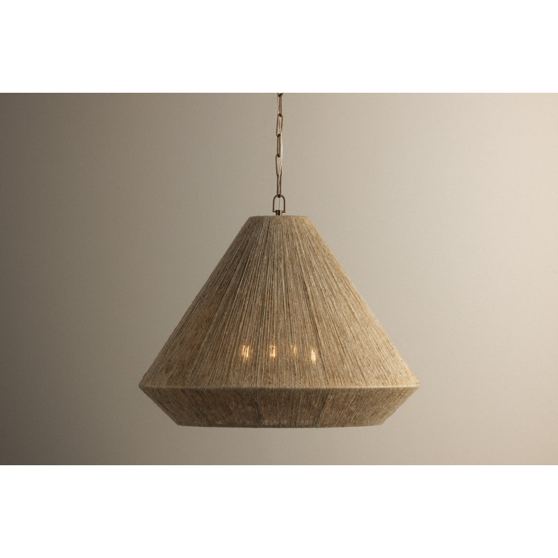 Luminaire suspendu Keats, 24.75" H x 30" W x 30" D, Laiton patiné, Quatre lumières