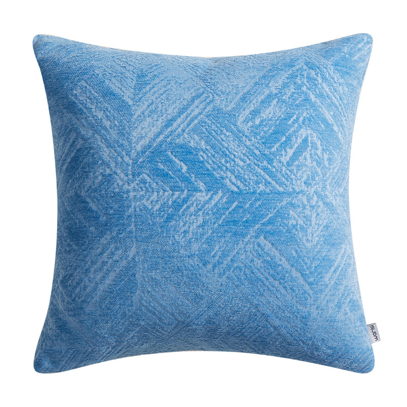  Chenille Throw Pillow Cover, Blue, 20" x 20" x 1"