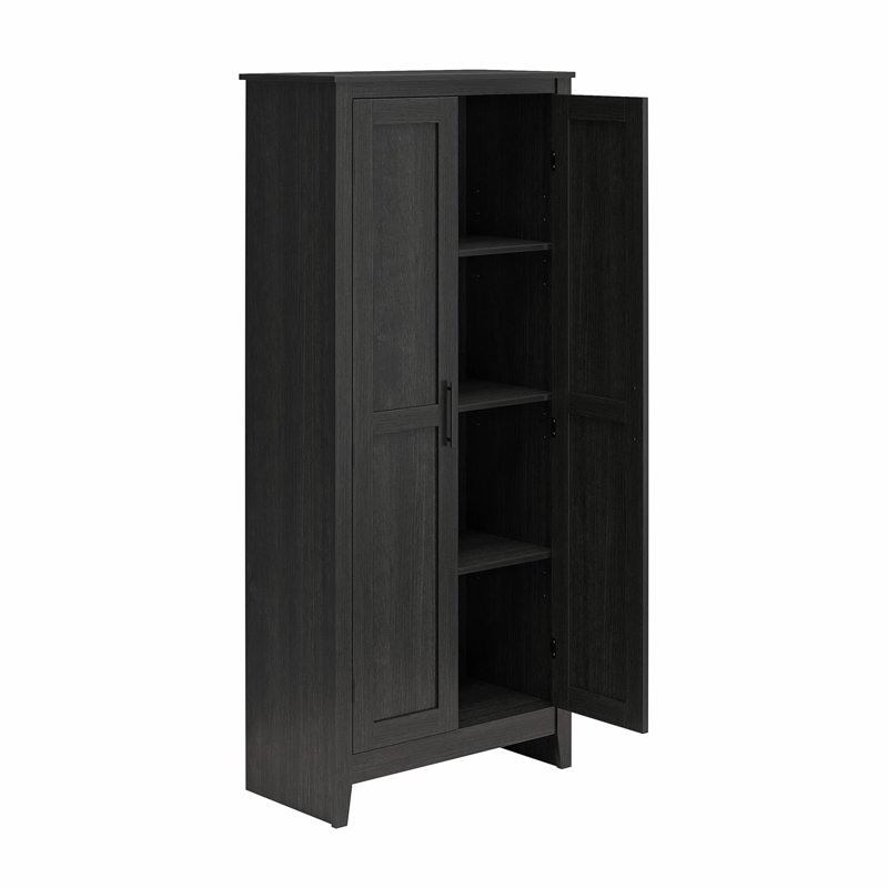 Armoire de rangement à 2 portes Napfle , Chêne noir
