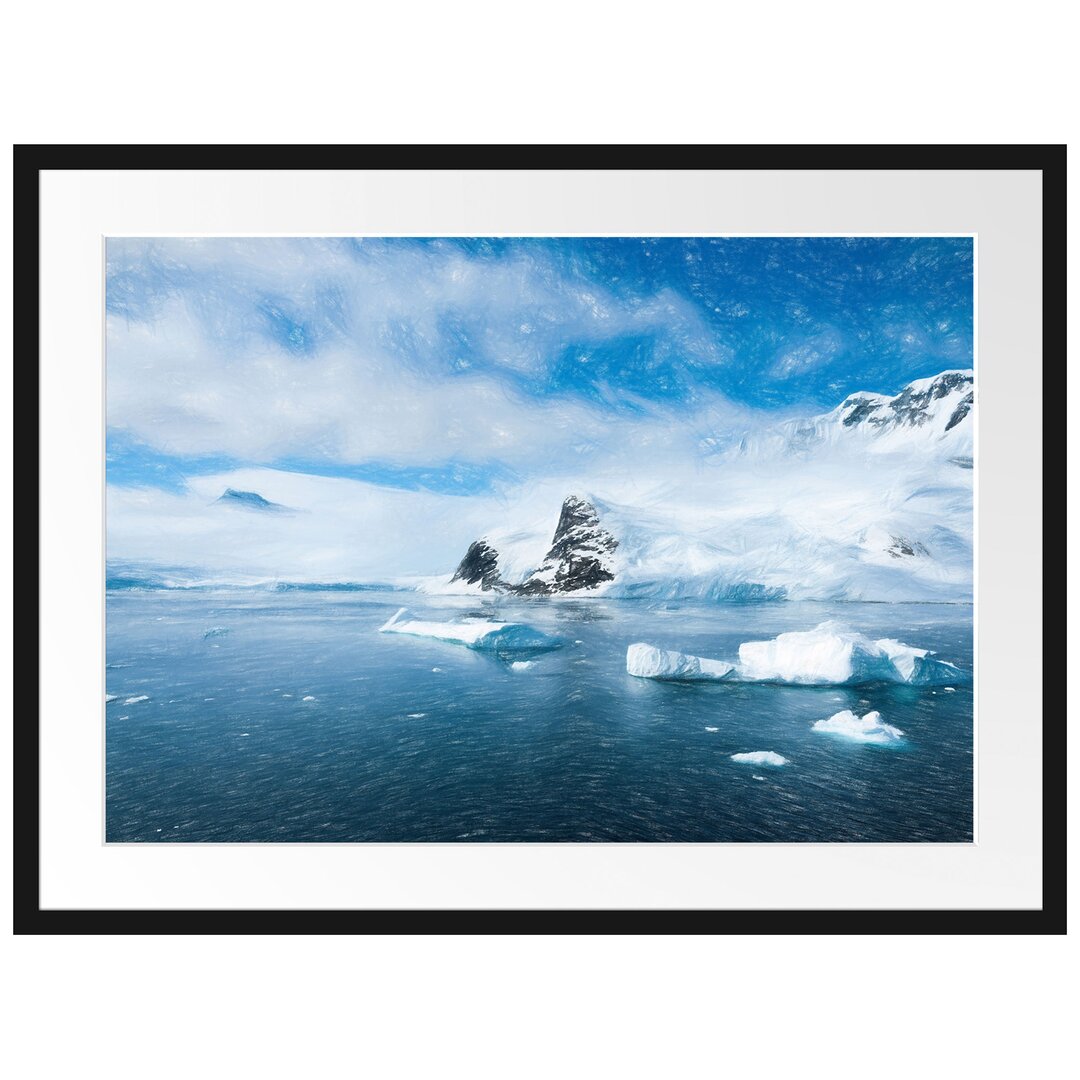 Gerahmtes Poster Winterlandschaft in der Antarktis