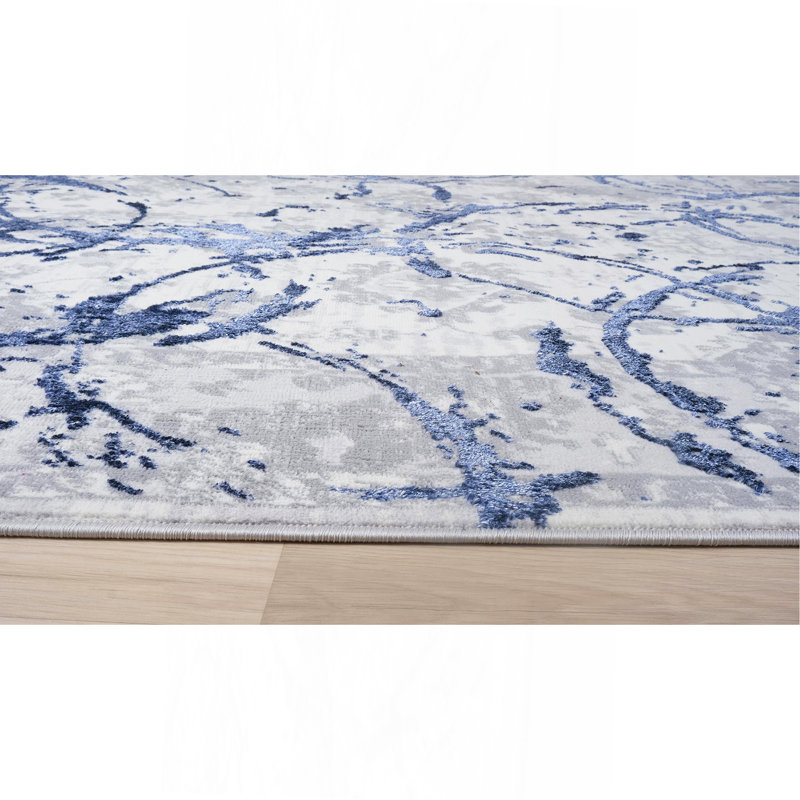 Tapis gris avec motifs abstraits Penina, Rectangle 2 pi 8 po x 5 pi