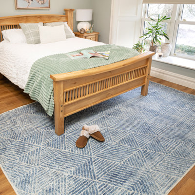 Vintage Look Cotton Flatweave Area Rug