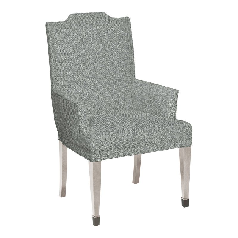 Travis By Michael Weiss Upholstered Arm Chair, No, Worthy Snow, Dove Gray