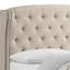 Tête de lit tapissier à oreilles en lin avec garniture cloutée double et capitonnage pour chambre à coucher-292021559-292021517