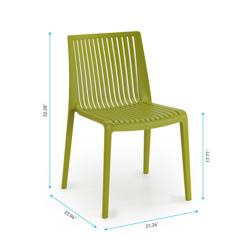 Ensemble de 2 chaises d'appoint de salle à manger d'extérieur Modern, Vert