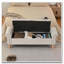 Banc de rangement avec repose-pieds, repose-pieds rembourré