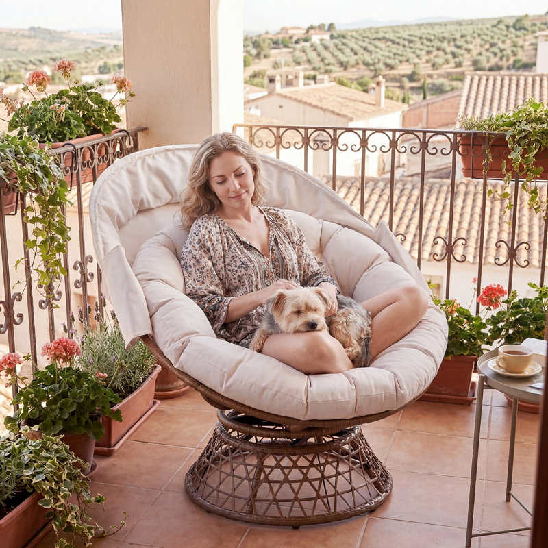 Outdoor Lounge Chair, Beige
