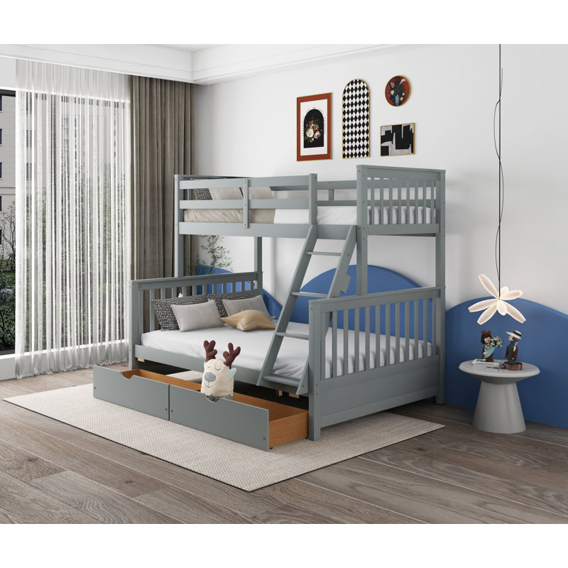 Filiz Twin over Full Standard Bunk Bed by Harriet Bee, Gray