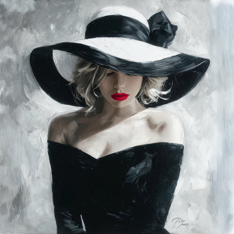 «Graceful Elegance Woman», art mural sur toile tendue, H 20 po x l 20 po