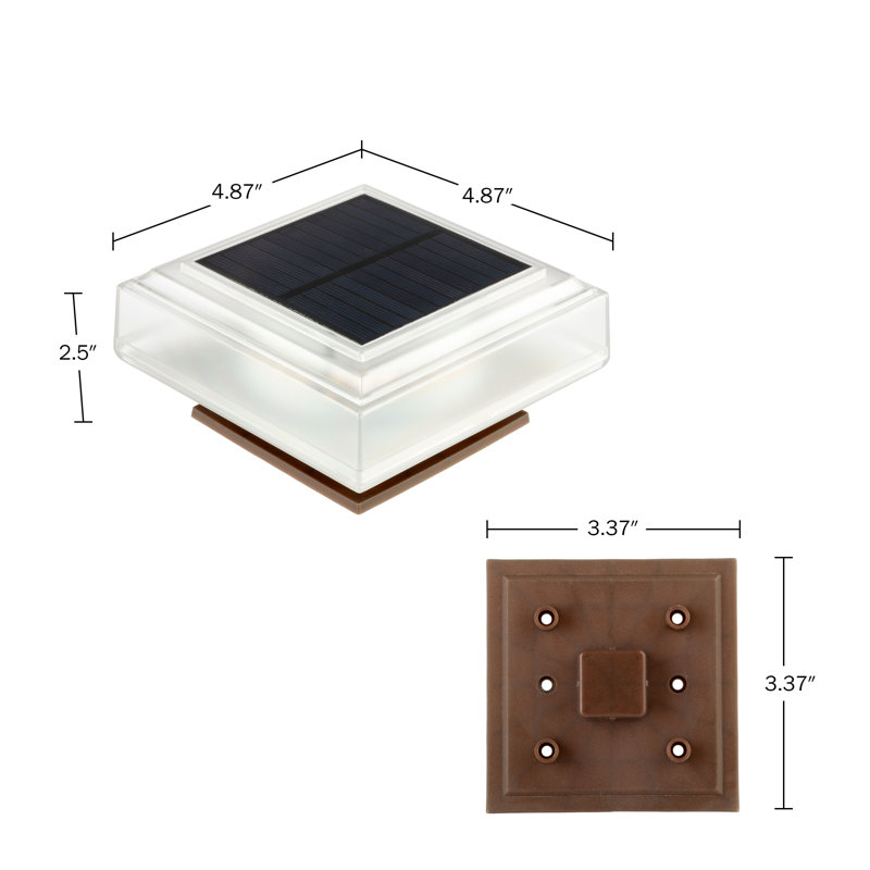 Pure Garden Solar Post Cap Lights 2-pack, Brown