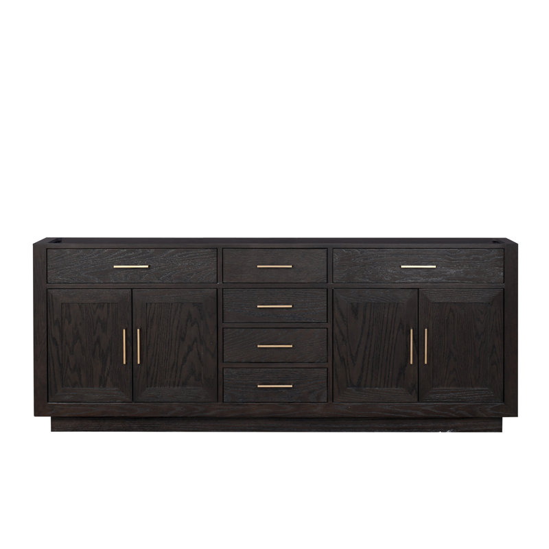 Abbey 84 in W x 22 in D Double Bath Vanity, Black Oak