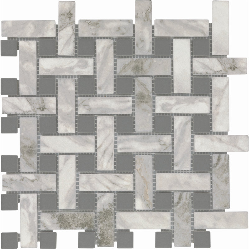 Daltile Divinium 1 x 3 Glazed Ceramic Basketweave Mosaic Tile (10 PCS Per Carton) (10.00 SQFT Per Carton), Zion