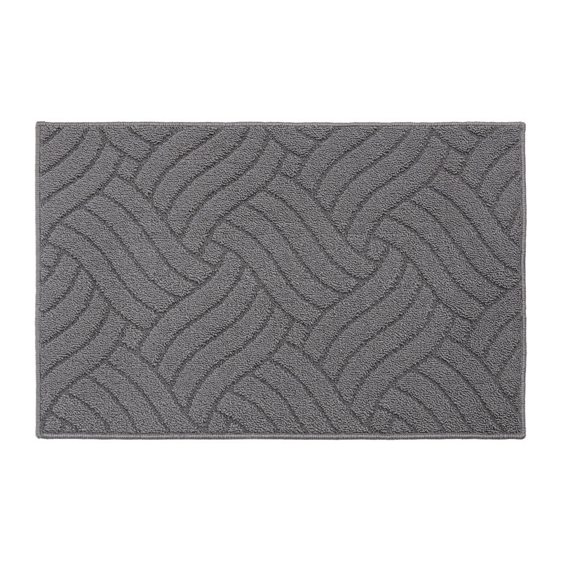 Kareshan Geometric Machine Woven Doormat, Gray, 32" W x 48" L