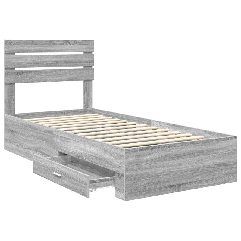 Bed, Grey Sonoma, 90 x 190cm