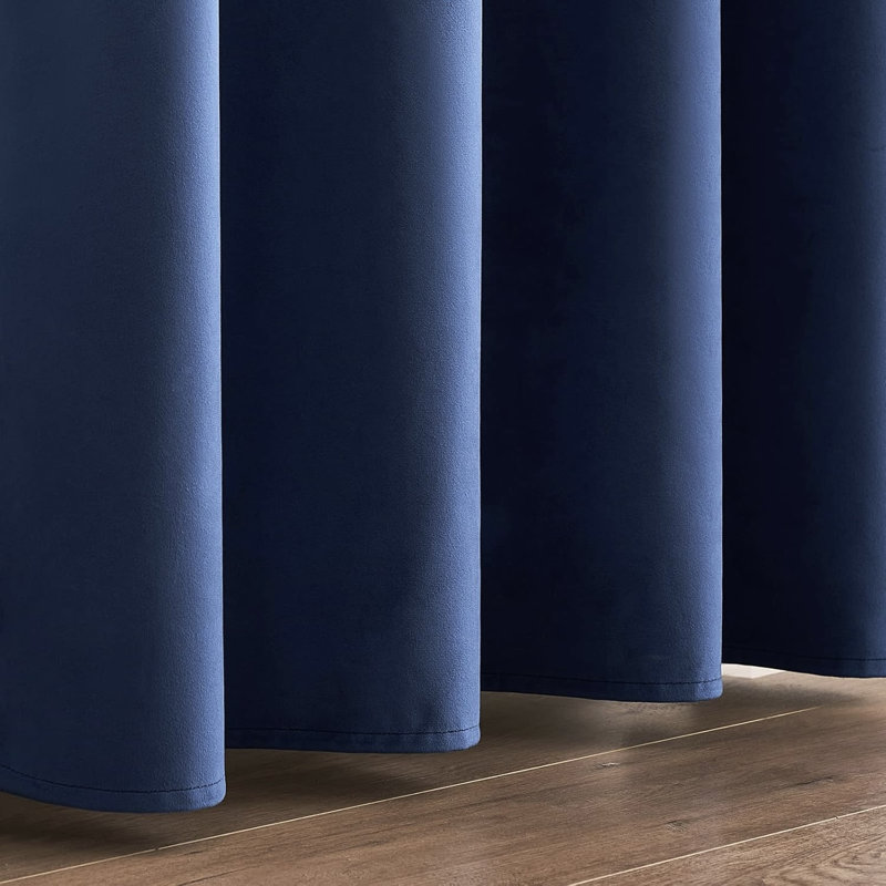 Velvet Blackout Curtain Pair, 52" W x 108" L, Navy
