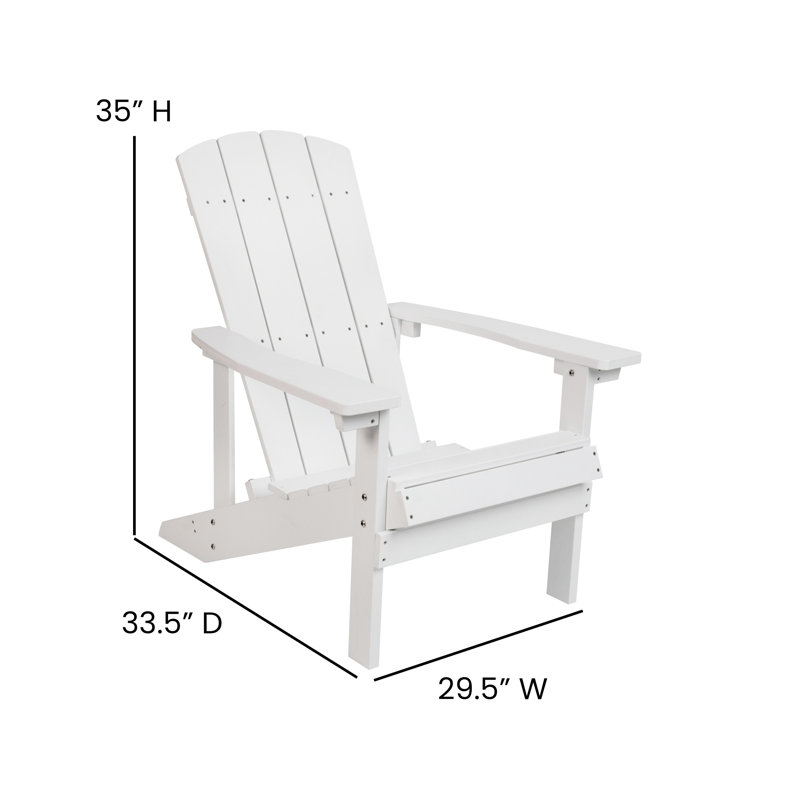 Balasi Indoor/Outdoor Adirondack Style Side Table and 2 Chair Set, White