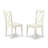 5 Piece Dining Room Table Set Includes a Round Kitchen Table with Dropleaf & Shelves and 4 Linen Fabric Dining Chairs, Linen White-1213918221-1241473059