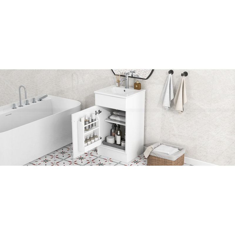 Meuble-lavabo 18 po avec lavabo, Blanc